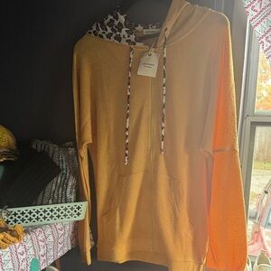 NWT cheetah zip up hoodie